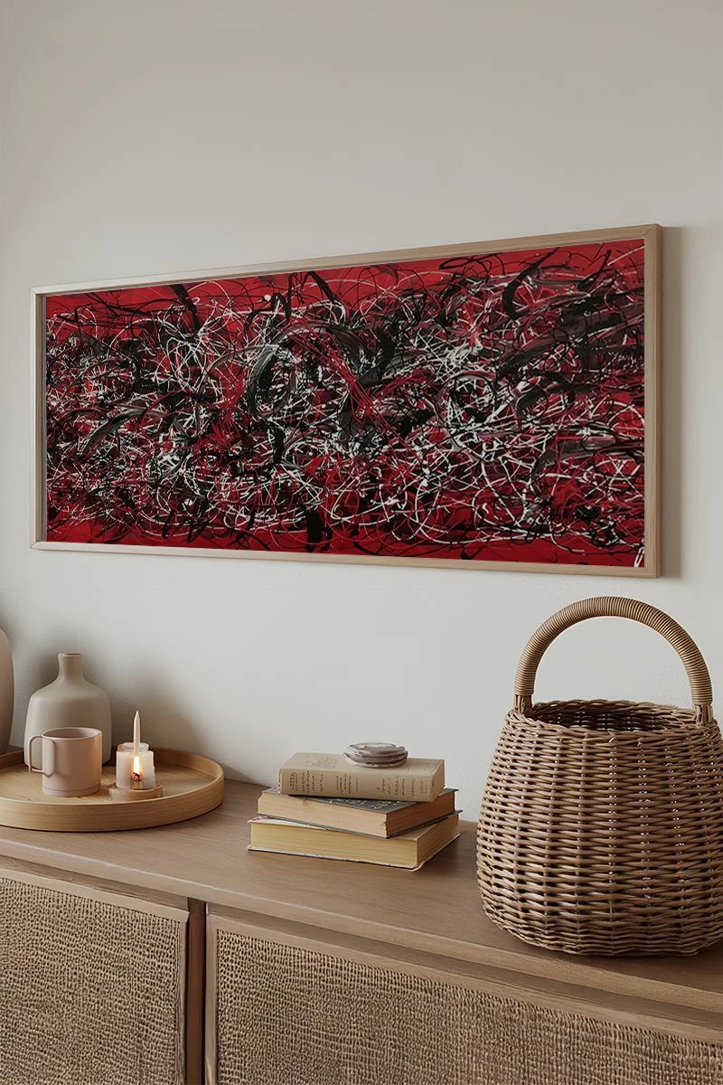 Pikturë dekorative me kornizë, Wallity, Artsmdfyty10-3370, shumëngjyrëshe, 33x70cm