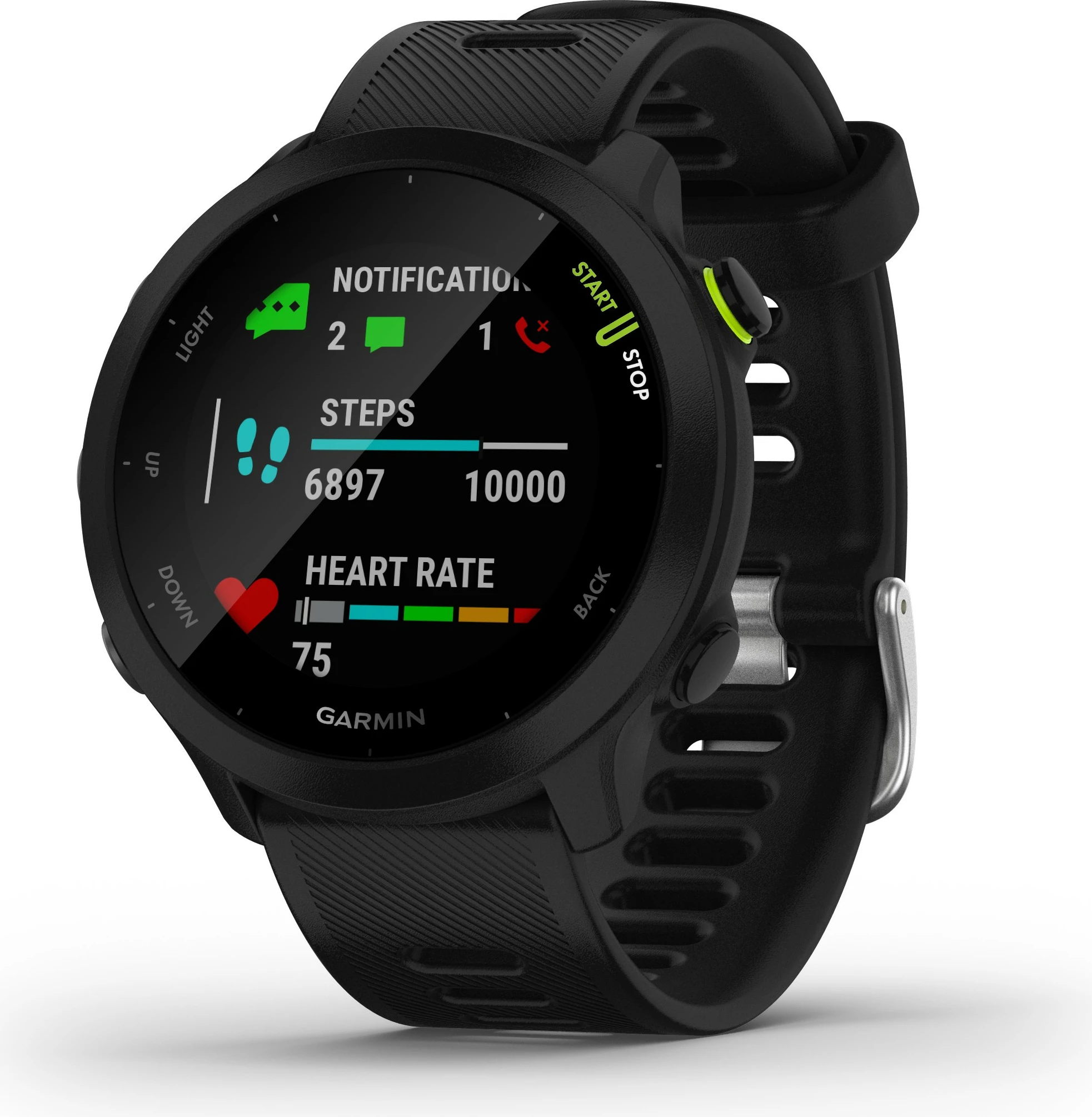 Smartwatch Garmin Forerunner 55, GPS, 2.64 cm, e zezë
