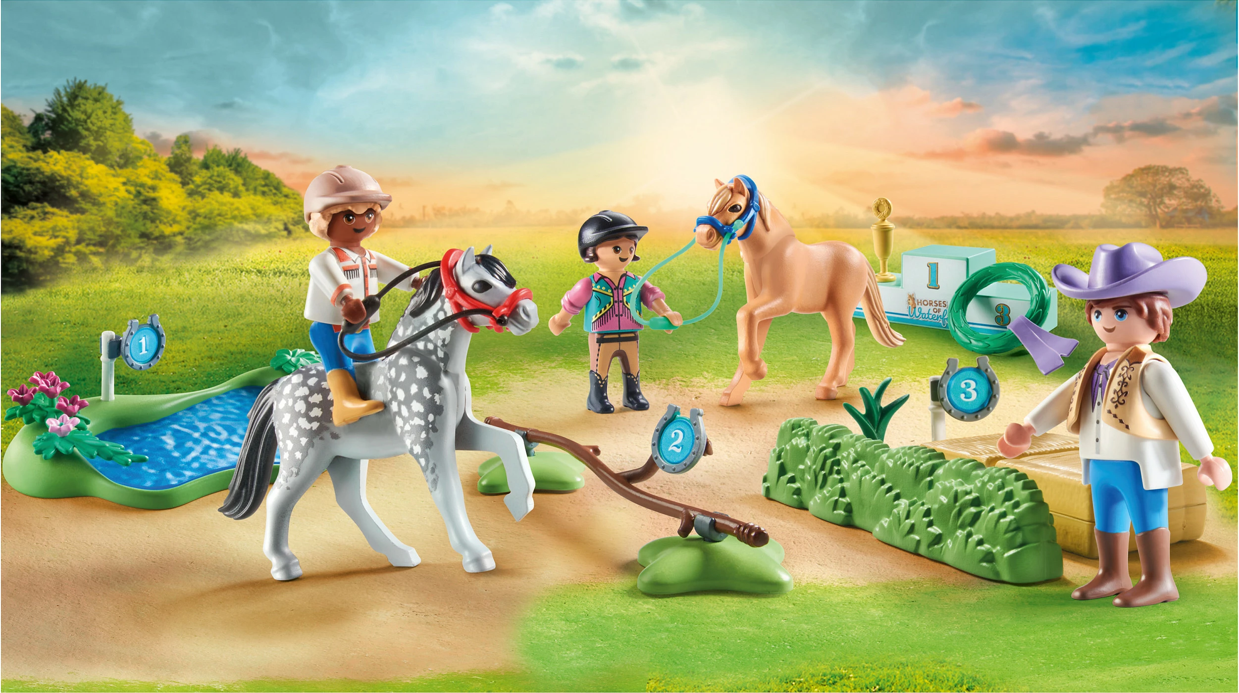 Set lodrash Playmobil Horses of Waterfall 71495, Ponyturnier, 46 copë, shumëngjyrësh