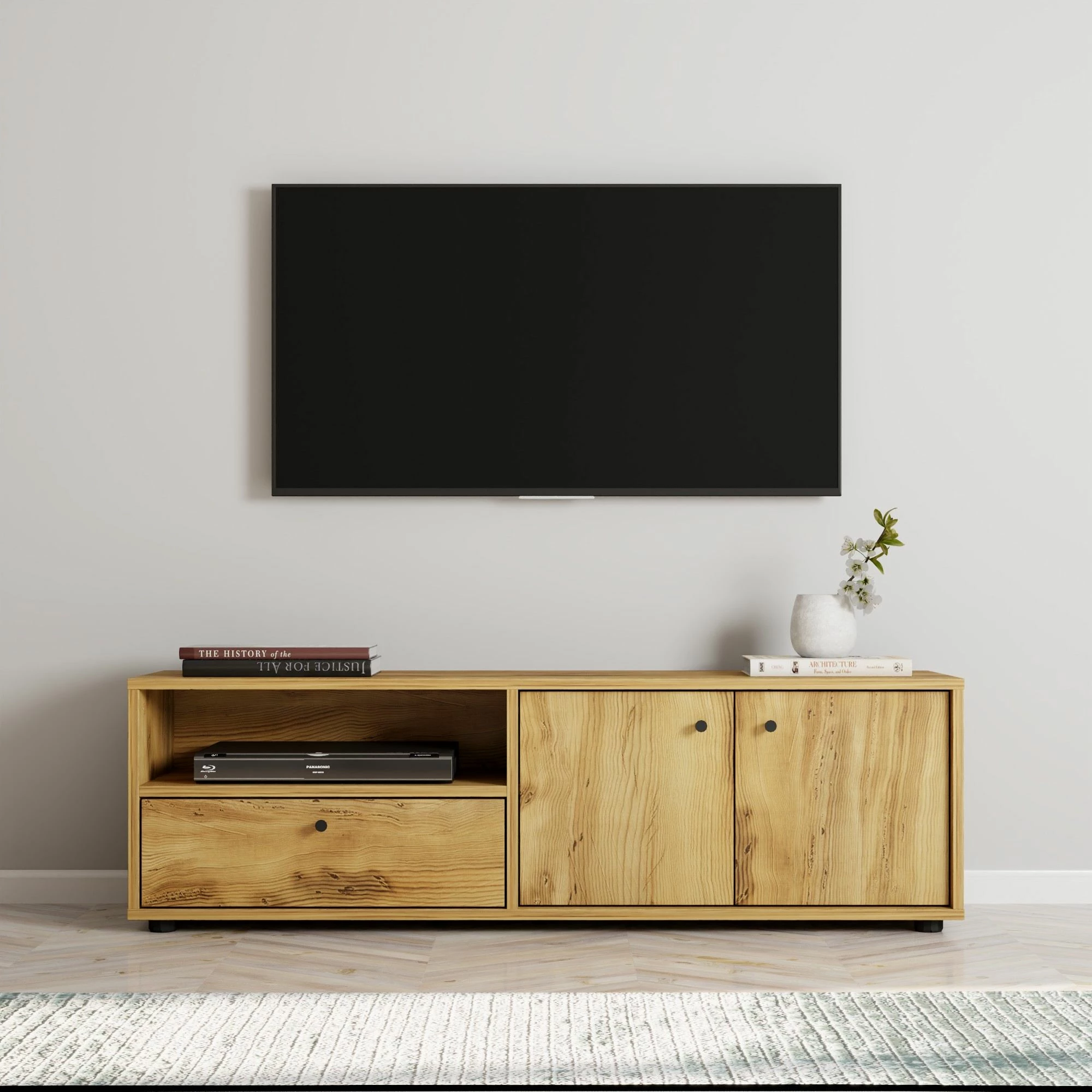 Komodë TV Hanah Home, Pao, ngjyrë lisi