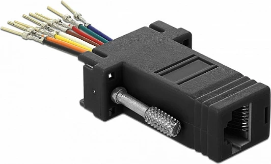 Adapter DeLOCK 66166, Sub-D (male) në RJ-45 (female), i zi/inox