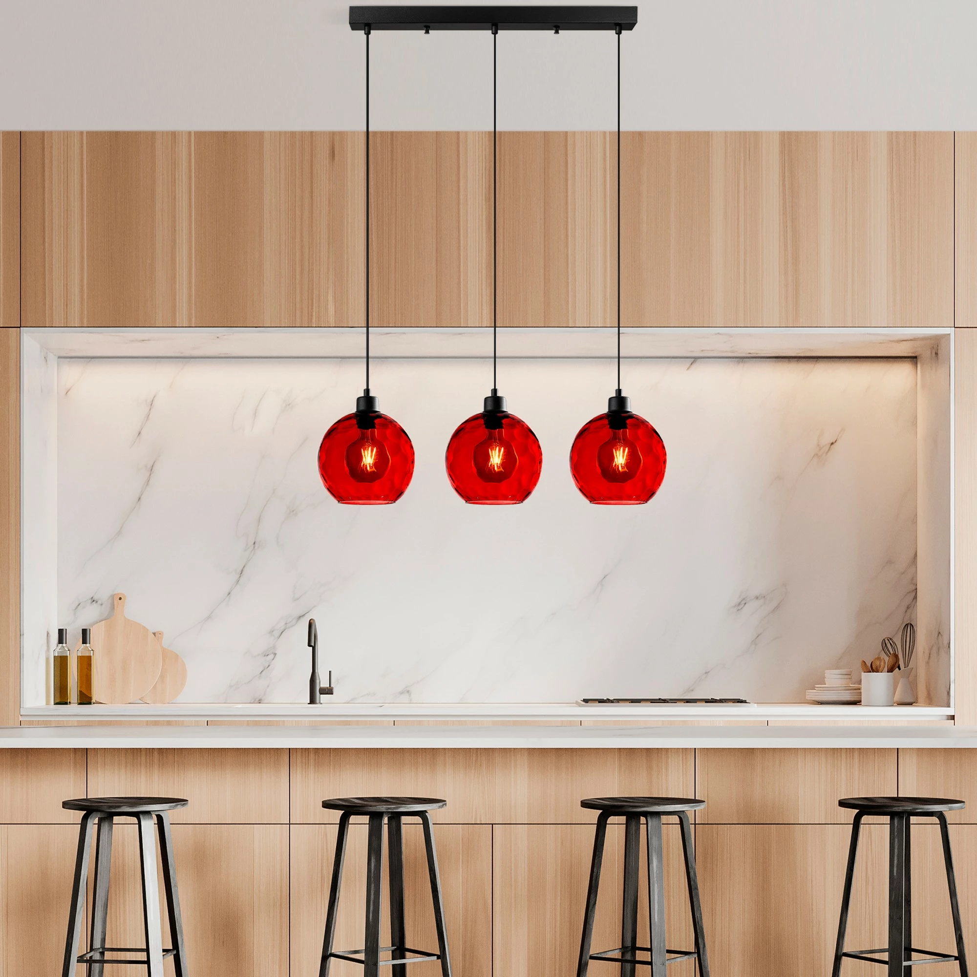 Llambë tavani Opviq Benek, e kuqe, 70x20x120cm