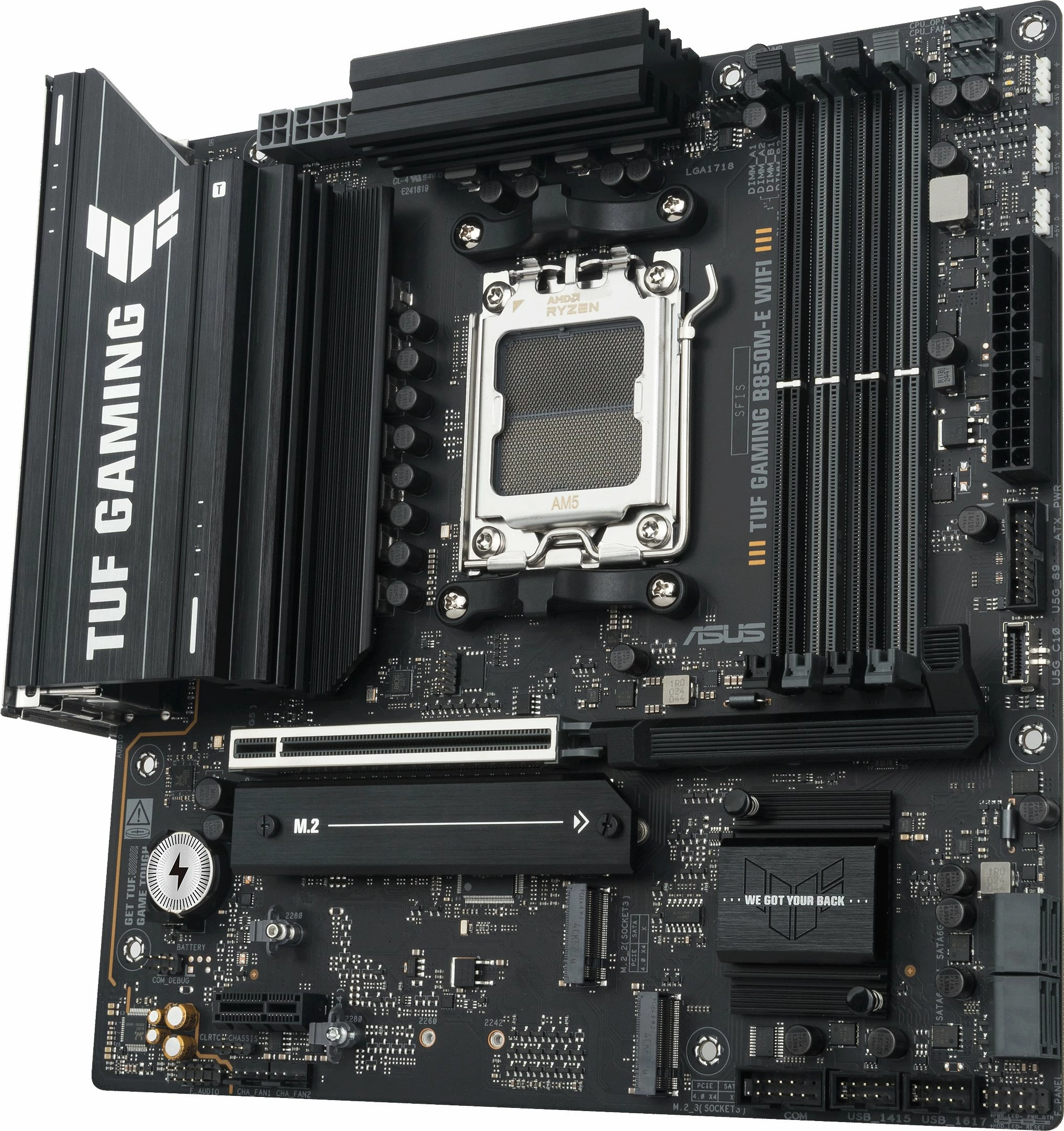 Pllakë amë Asus TUF GAMING B850M-E WIFI, Micro ATX, DDR5, Wi‑Fi 6E, Bluetooth 5.3