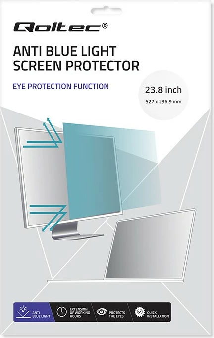 Filtër mbrojtës për monitor Qoltec 51075, 23.8 inç, 16:9, transparent, matte