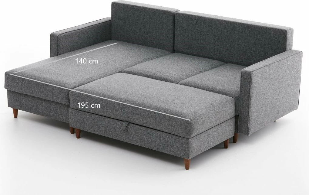 Këndare Eva, ngjyrë gri, Atelier del Sofa, pjesa e majtë