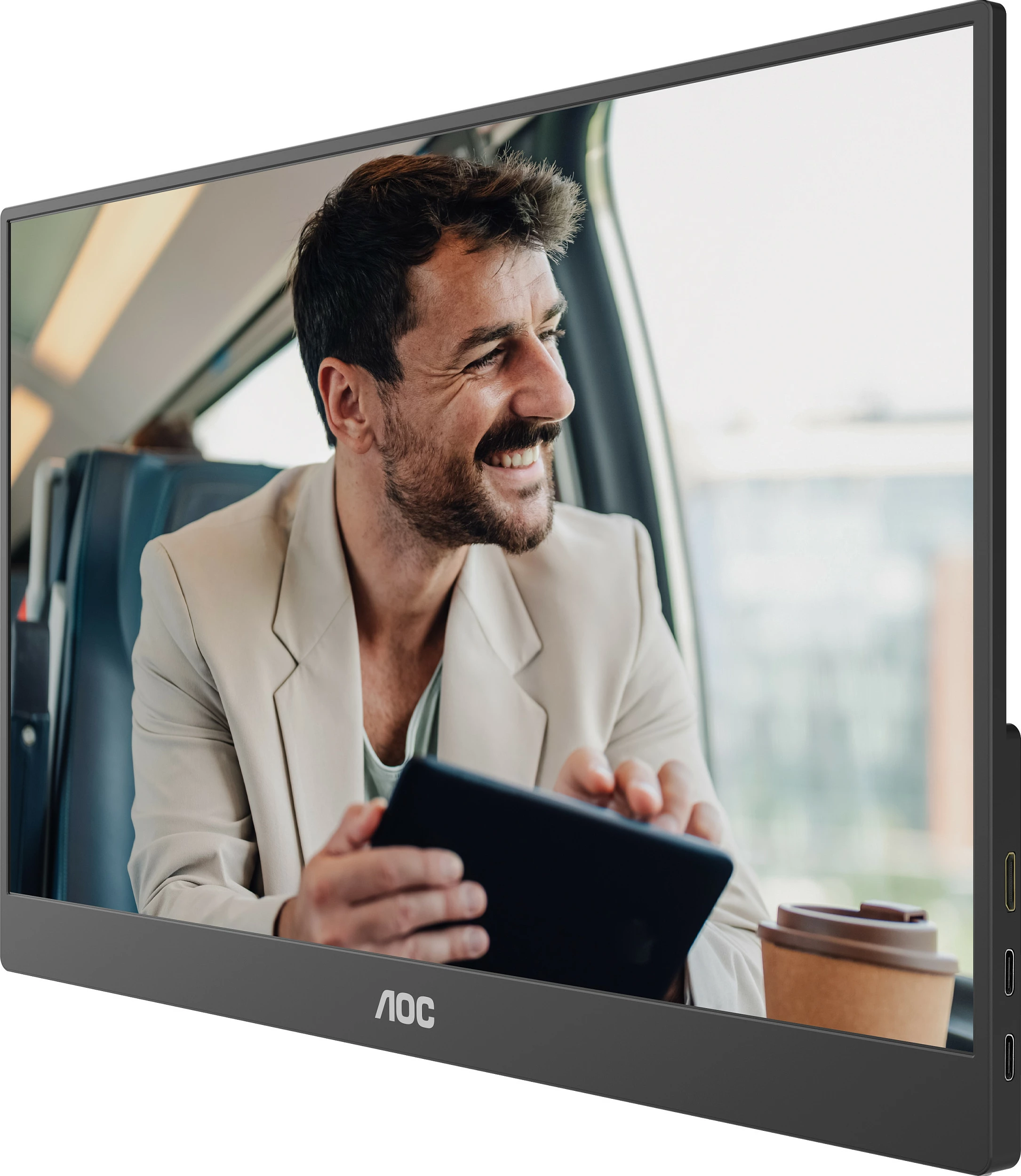 Monitor portativ AOC 16T20E2, 15.6", Full HD IPS, USB-C, mini HDMI, altoparlant