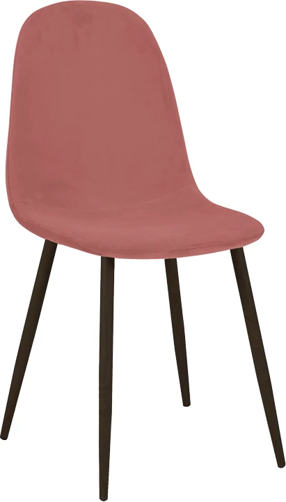 Karrige ngrënieje Bella, kadife 'rotten apple', këmbë metalike të zeza, set prej 4 copash, 43.5x52x89cm