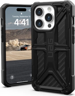 Mbështjellës UAG Monarch për iPhone 15 Pro, karbon i zi