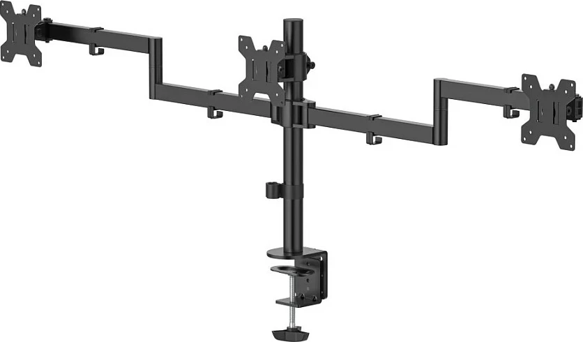 Mbajtëse monitori Hama për 3 monitorë, 13-27", VESA 75x75/100x100, clamp, e zezë