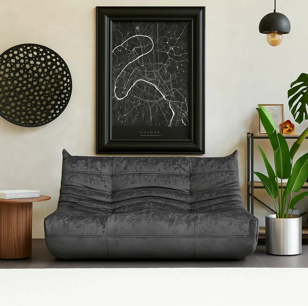 Divan dy ulëshe, ngjyrë gri e errët, Atelier del Sofa, Bocek
