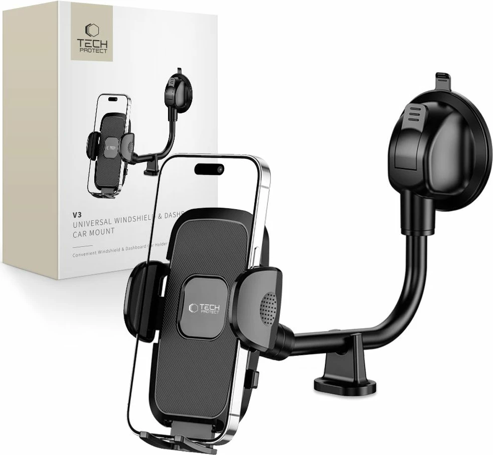 Mbështjellës Tech-Protect V3 për makinë, krah i gjatë, për xham/panel, i zi