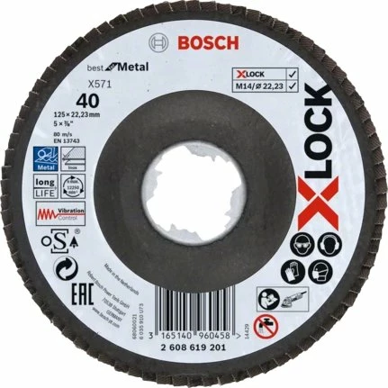 Disk lamelar Bosch X571 BfM 125 mm P40 X-Lock