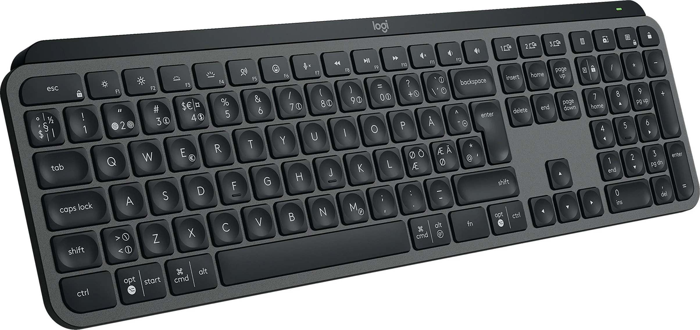 Tastierë Logitech MX Keys S, Bluetooth, full-size me numpad, backlight, Graphite