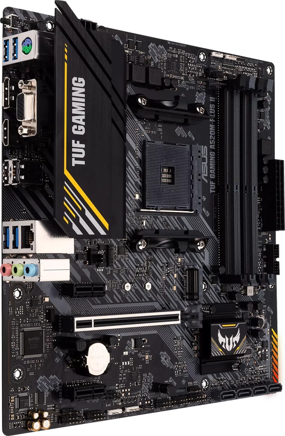 Pllakë amë ASUS TUF Gaming A520M-Plus II, AM4, mATX, DDR4 128GB, 1x M.2, 4x SATA, HDMI/DisplayPort/D-Sub
