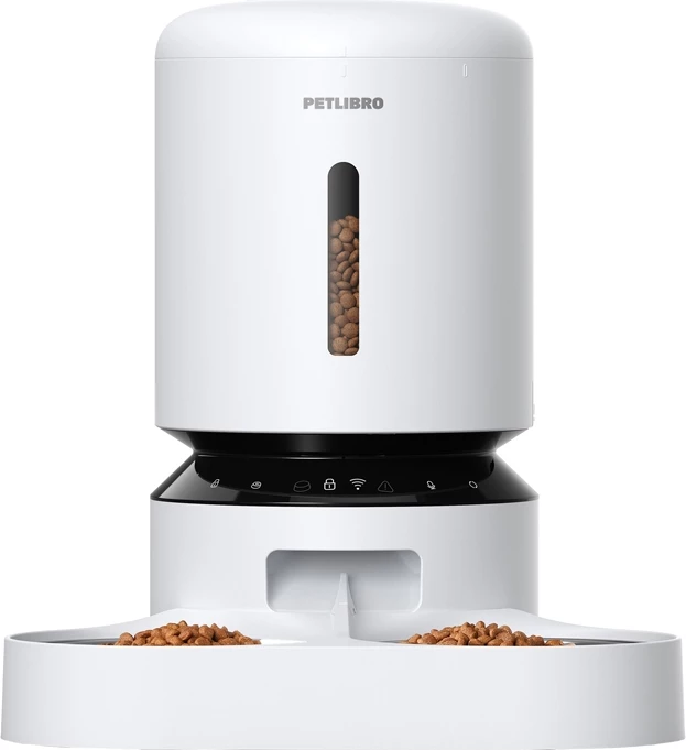 Shpërndarës ushqimi për kafshë Petlibro Granary PL-AF103, 5L, me dy tasa, i bardhë