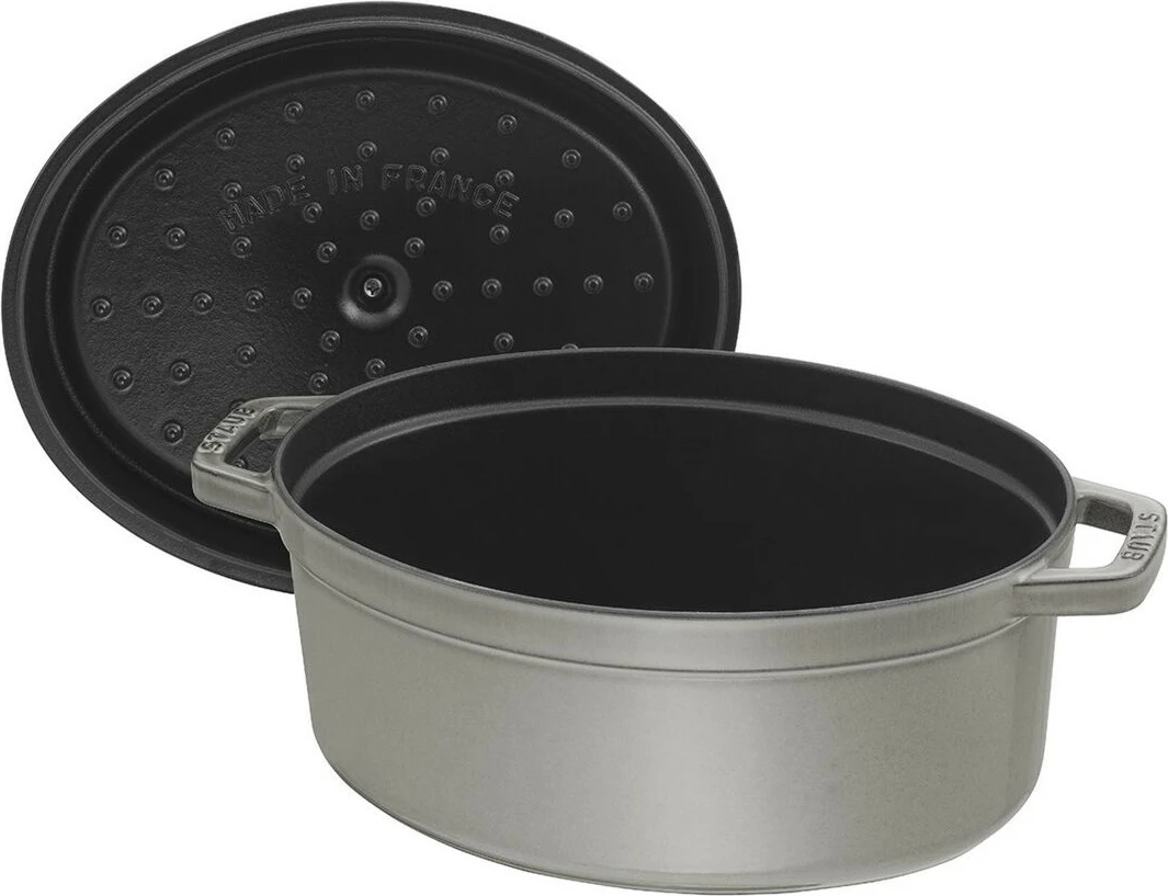 Tenxhere gize Staub La Cocotte 29cm, emajl, gri