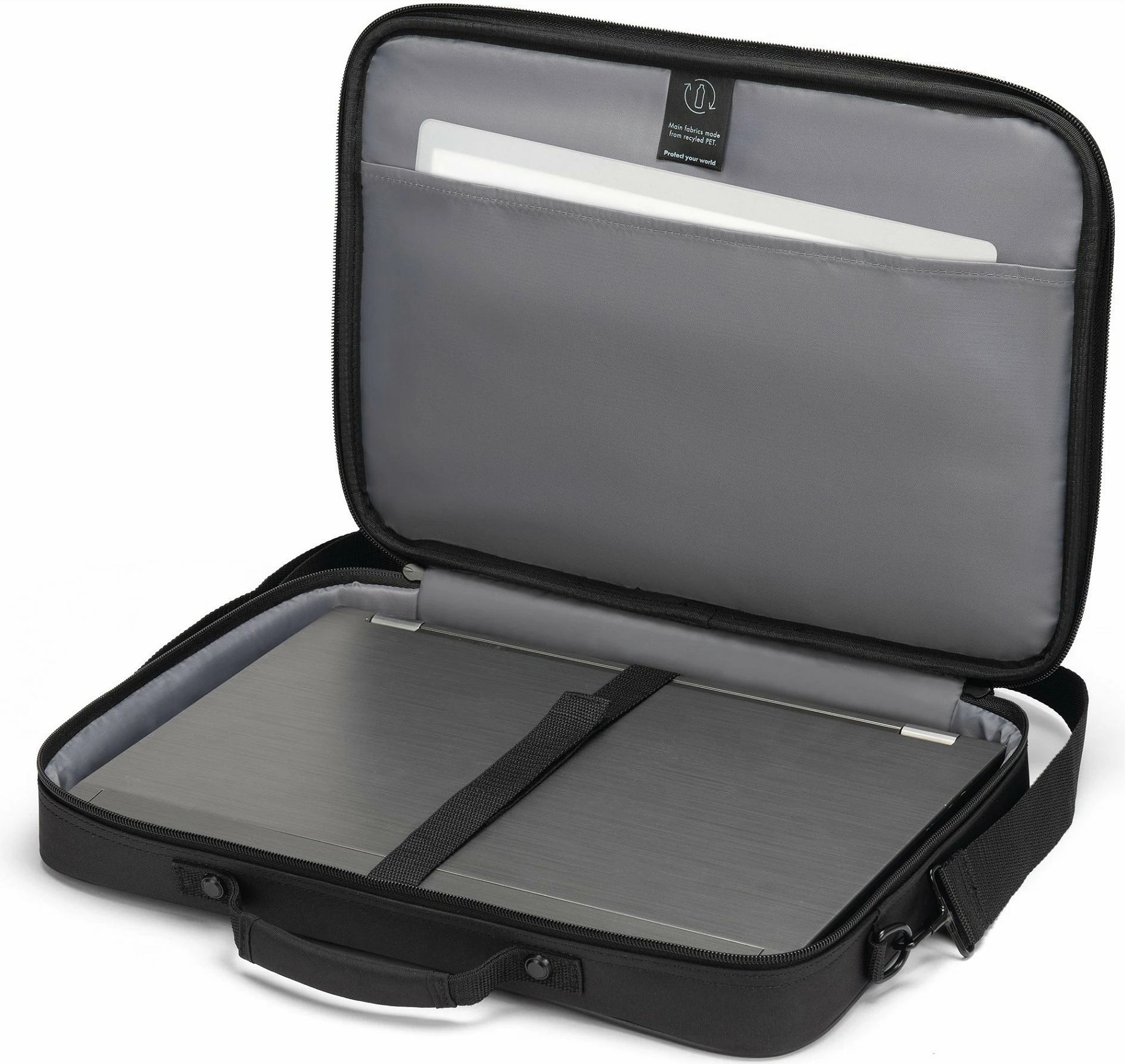 Mbështjellës DICOTA D32089-RPET, 43.9 cm (17.3"), rrip supi, i zi