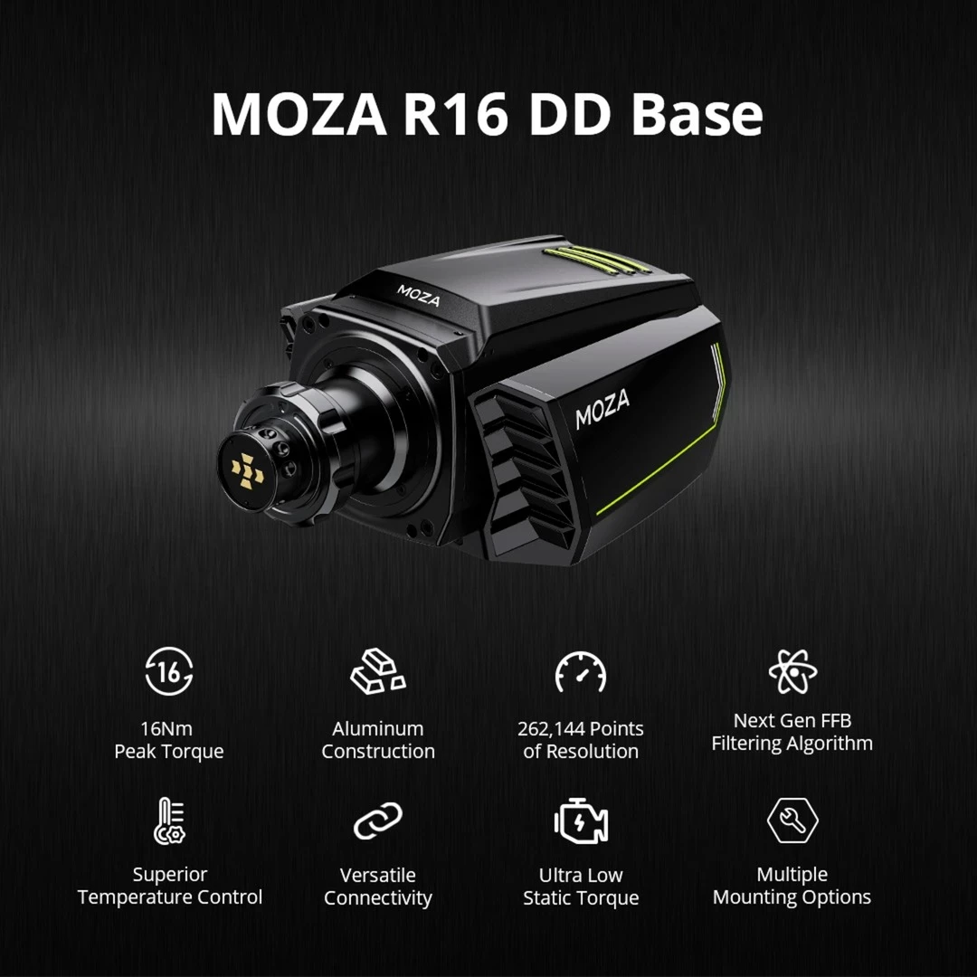 Bazë timoni Moza R16 RS031 16Nm Direct-Drive, Black