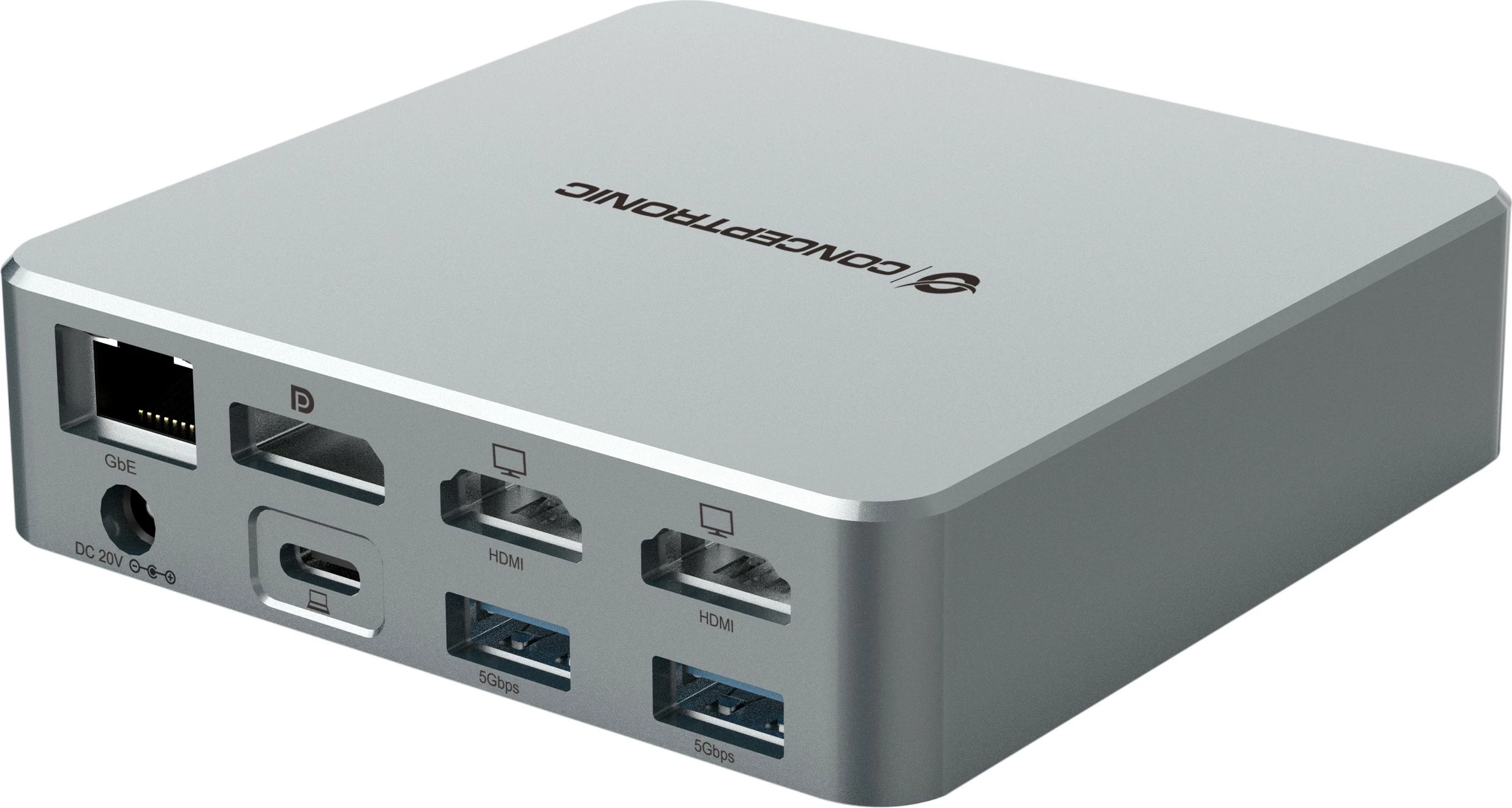 Docking station Conceptronic 15-1 USB-C, 2x HDMI, 2x USB-C, 4x USB-A, 80W, argjend