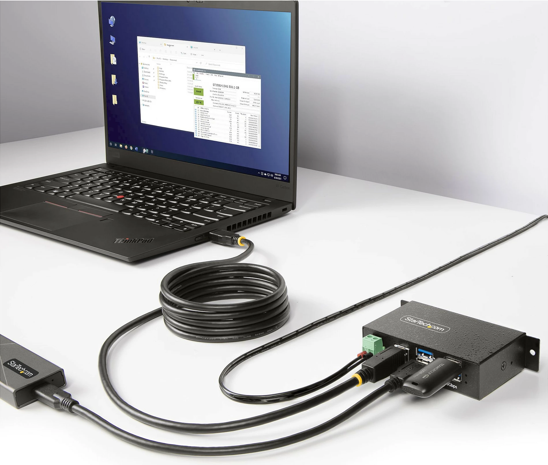 Hub USB StarTech 5G4AINDRM, 4 porta USB-A, USB 3.2 Gen 1 5Gbps, industrial, metal, i zi