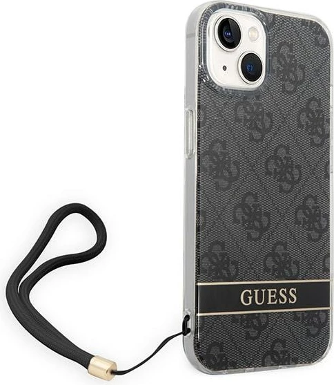Mbështjellës Guess GUOHCP14MH4STK për iPhone 14 Plus 6.7", 4G Print Strap, i zi