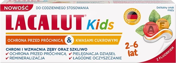 Pastë dhëmbësh për fëmijë Lacalut Kids 2-6 vjeç, 55ml