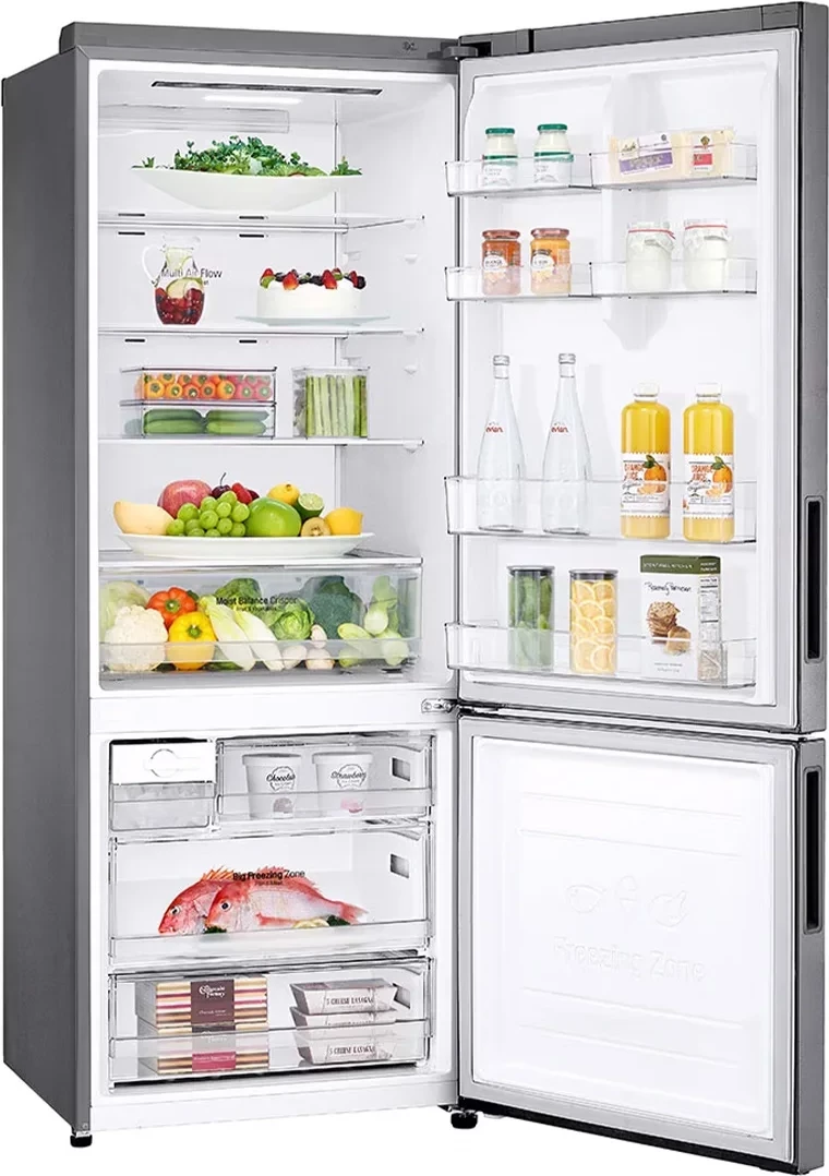 Frigorifer kombinim LG GBB566PZHMN 185/70 cm, Smart Inverter Compressor, Platinum Silver