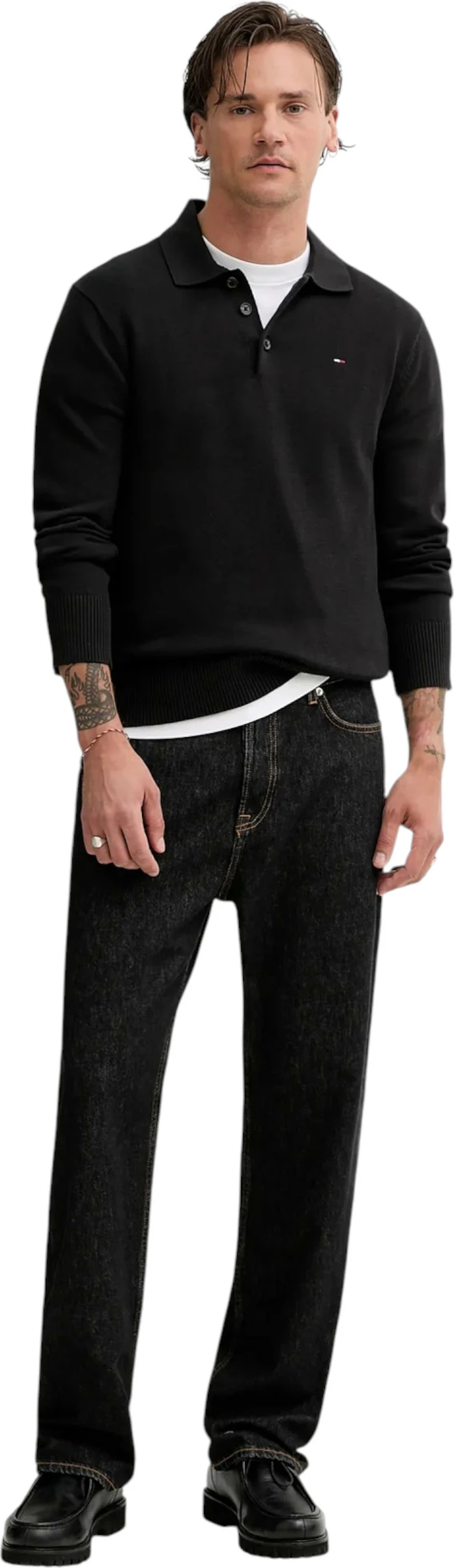 Fanellë polo për meshkuj Tommy Hilfiger Jeans TJM Slim Essential P DM0DM20304, e zezë [Madhësia: XXL]