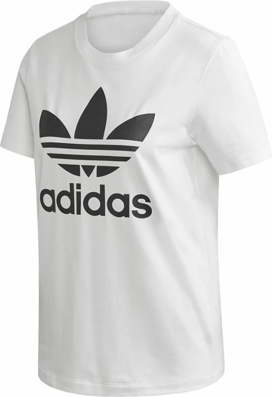 Maicë adidas Trefoil për femra, e bardhë