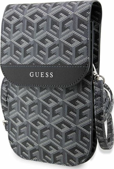 Çantë për celular Guess G Cube Stripe, lëkurë ekologjike, e zezë