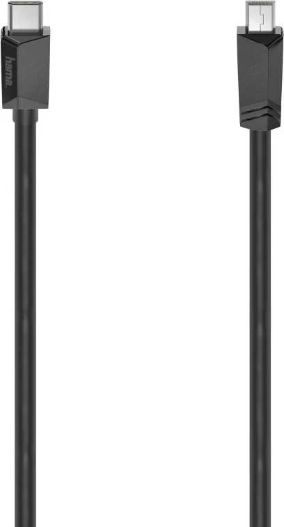 Kabëll Hama USB-C në miniUSB 0.75m i zi