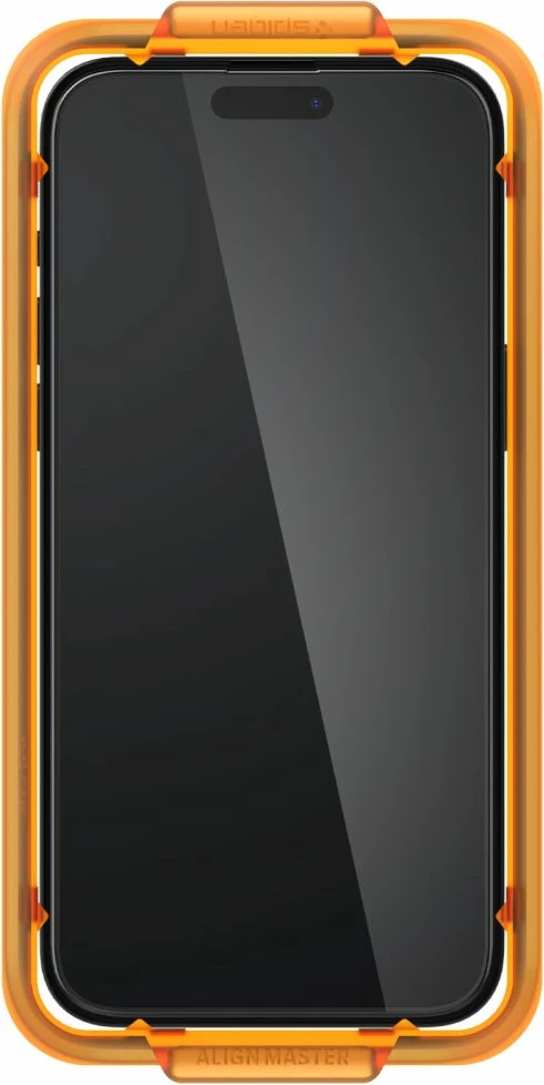 Xham mbrojtës Spigen Glass tR AlignMaster për iPhone 15, 2 copë, i zi