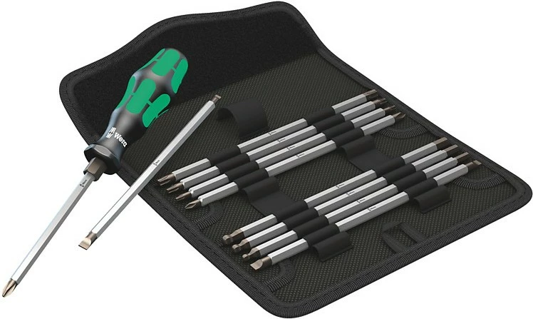 Set veglash Wera Vario-Satz 11 pjesë, mbështjellës, krom, i zi