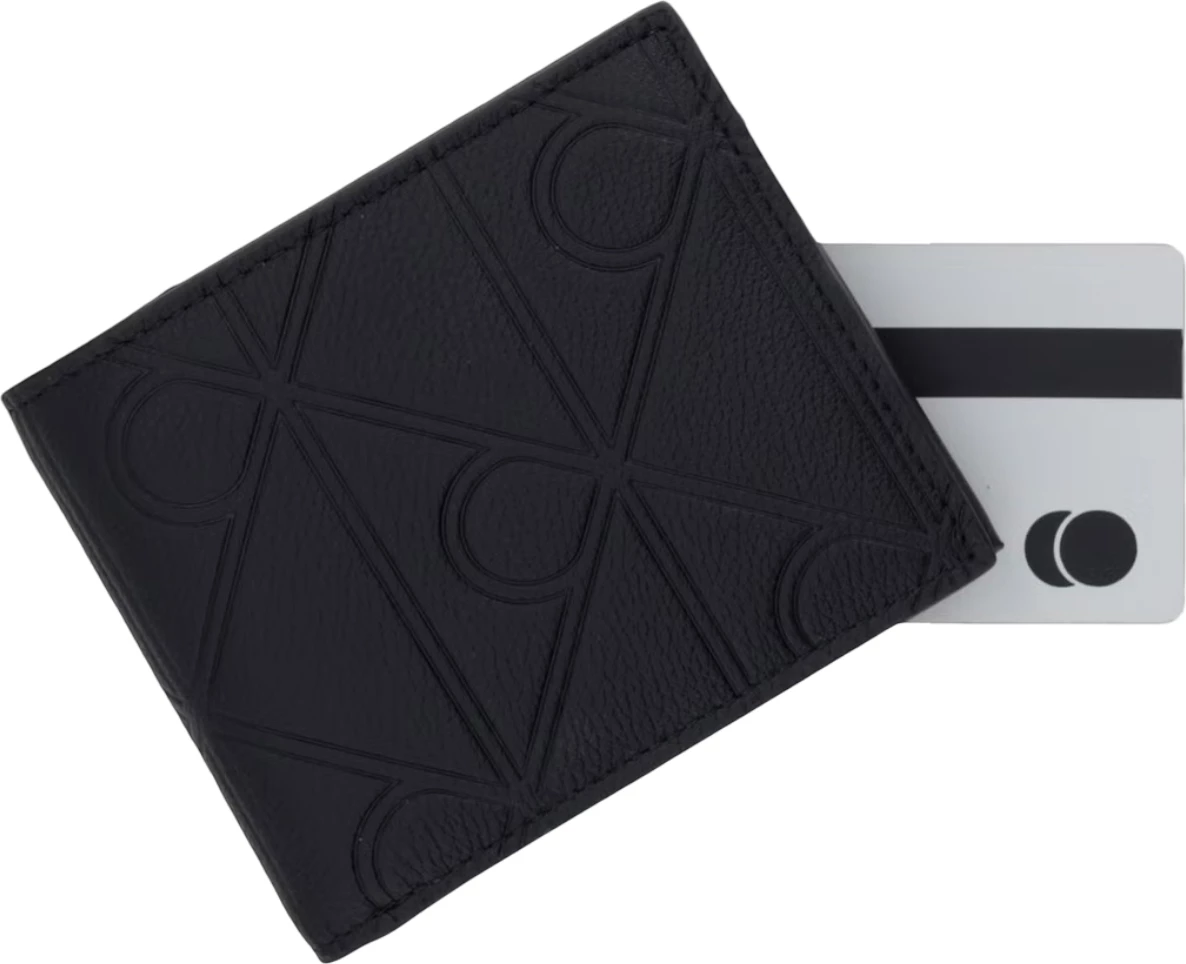 Portofol për meshkuj Calvin Klein XL Emblem AOP Emboss Billfold LV04D1175G, i zi