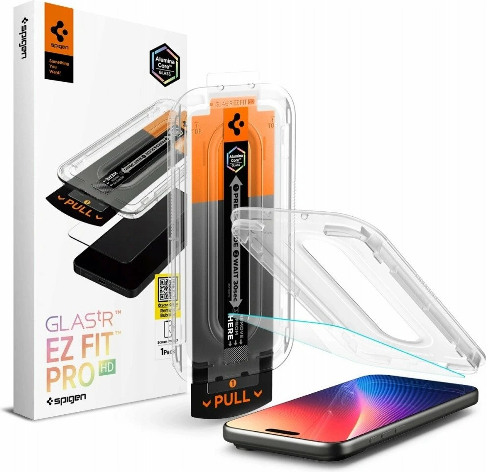 Xham i kalitur mbrojtës Spigen Glass tR EZ Fit Pro HD AGL10097 për iPhone 16 Pro/17/17 Pro, 9H, 2.5D, 1 copë, transparent