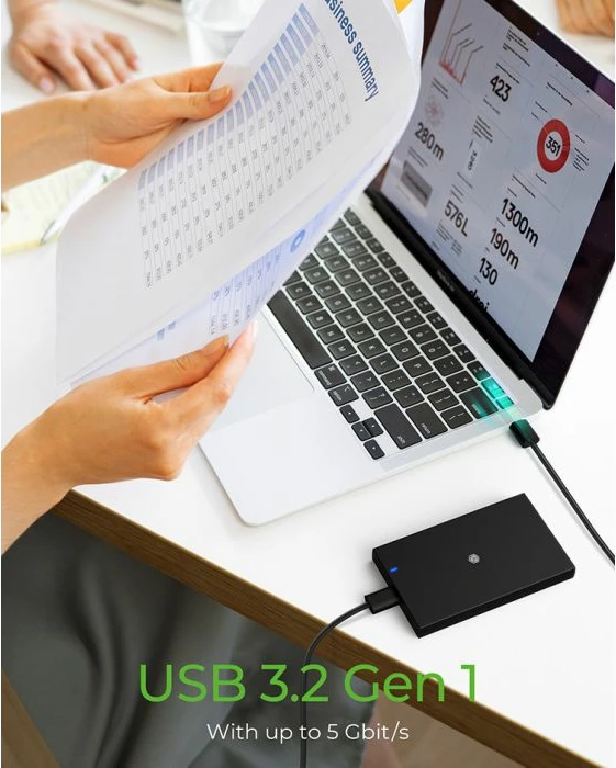 Kasë eksternale për HDD/SSD 2.5\" SATA ICYBOX IB-200T-C3, USB-C 3.2, 5Gb/s, tool-less, e zezë