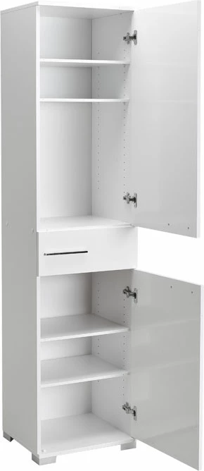 Dollap me sirtarë, ngjyrë e bardhë me shkëlqim, 45x40x188cm