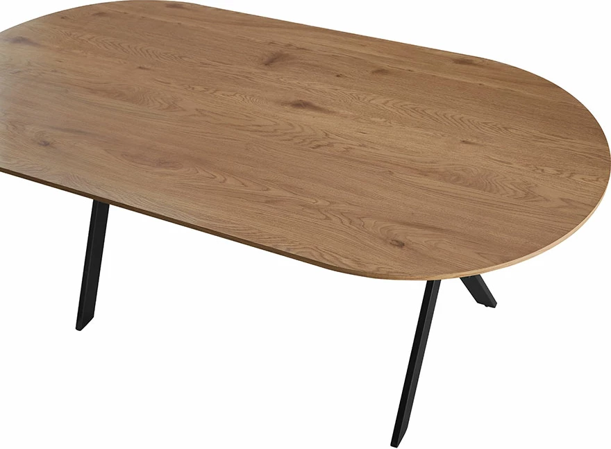 Tavolinë Metron, ngjyrë sonoma, këmbë të zeza, 180x90x76cm