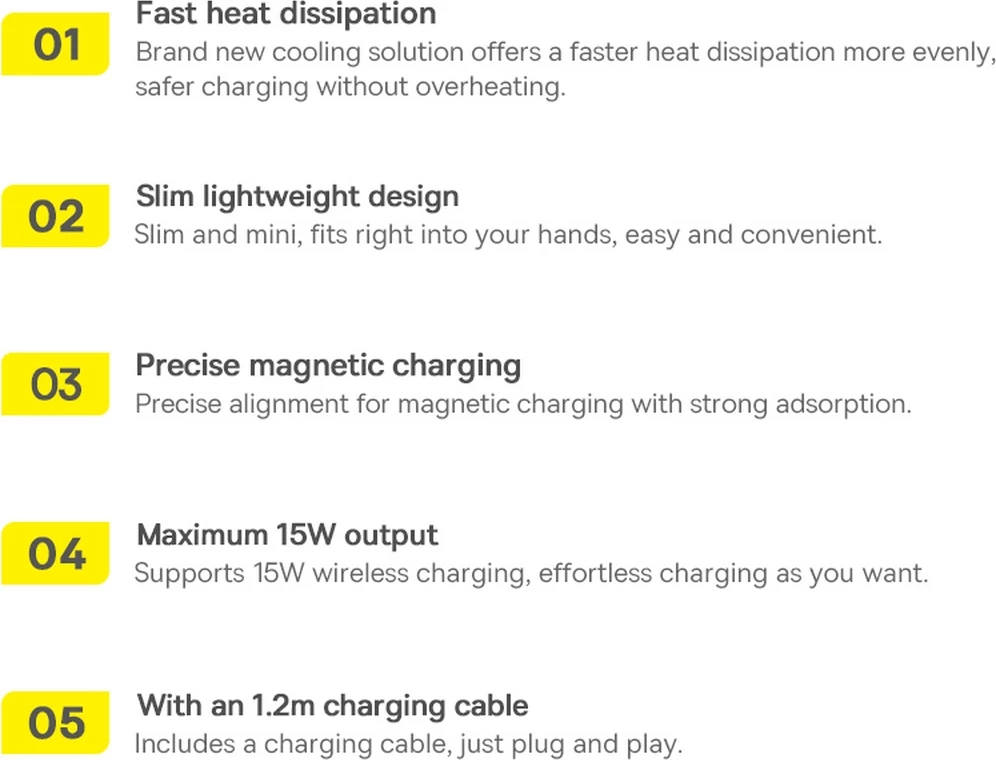 Karikues wireless Baseus Simple Mini3, MagSafe, Qi, 15W, vjollcë