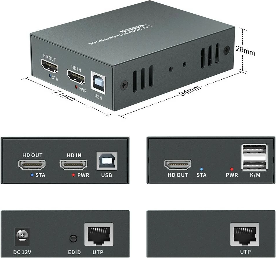 Transmetues & pranues HDMI Level One, 4K, 100m, i zi