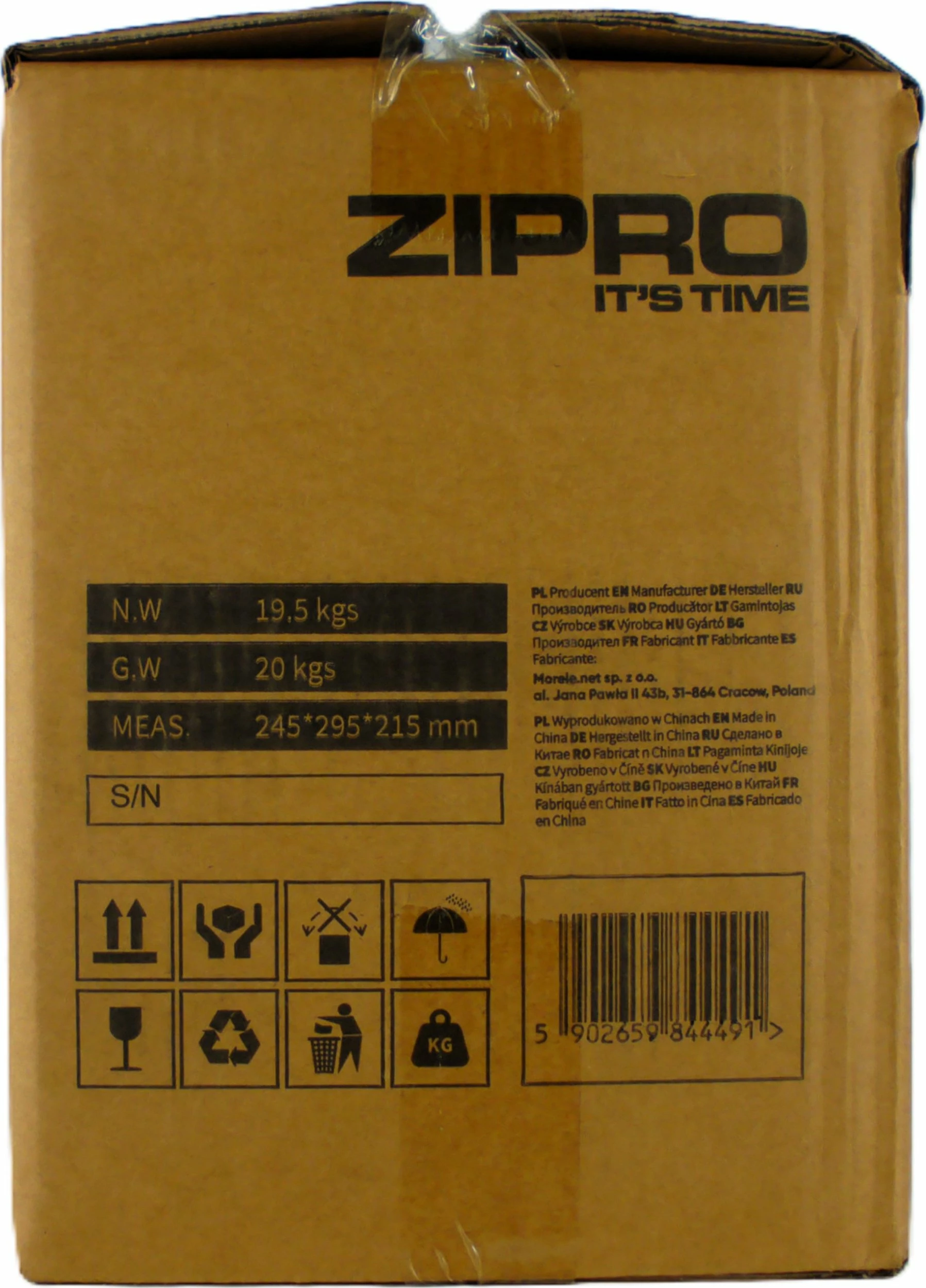 Kettlebell Zipro Square, peshë e rregullueshme deri 19 kg, e zezë