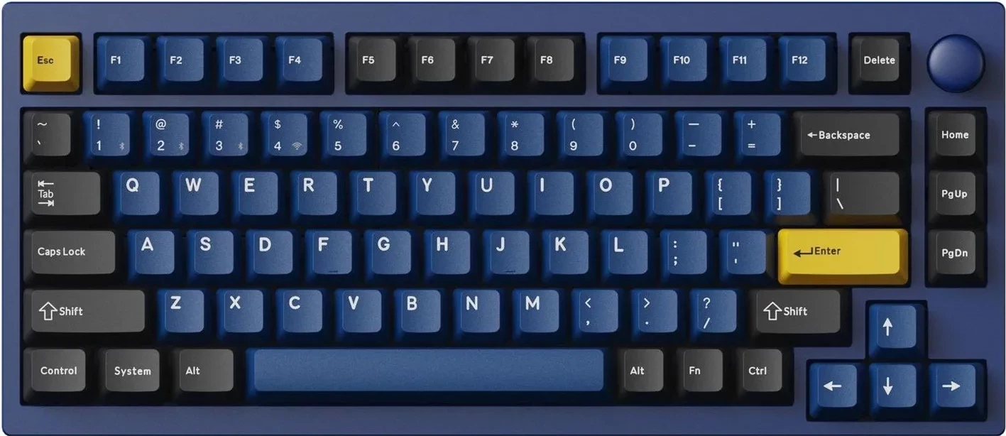 Tastierë mekanike Keychron P1P-O1, 75%, Lemokey Super Red, RGB, navy blue