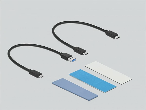 Kasë eksternë SSD DeLOCK M.2 NVMe/SATA USB-C 10Gbps, USB 3.2 Gen 2, e zezë/gri