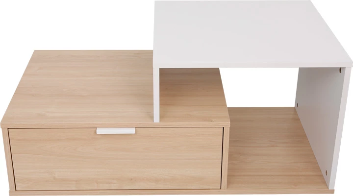 Tavolinë kafeje Vople, ngjyrë natyrale-e bardhë, 90x50x40cm