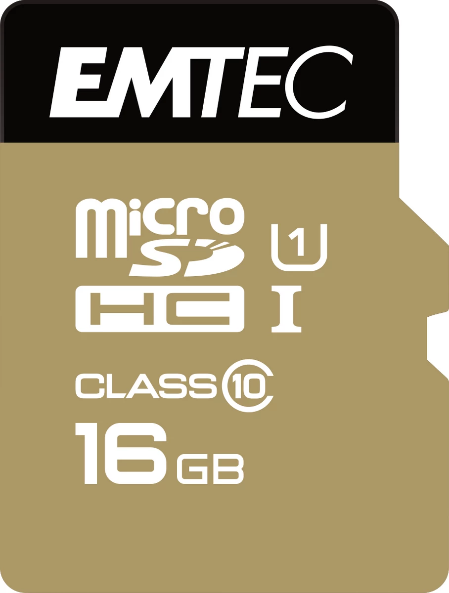 Kartë microSD EMTEC ECMSDM16GHC10GP 16GB UHS-I U1 Class 10 Elite Gold, ari