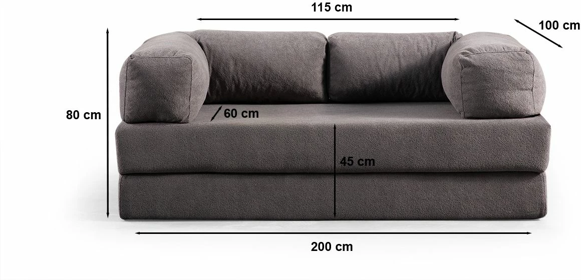 Divan-krevat 2 vende, Atelier del Sofa, Via Con, gri