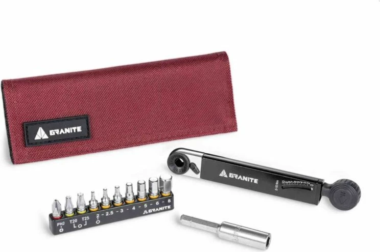 Set çelës momenti Granite për biçikletë, i kuq