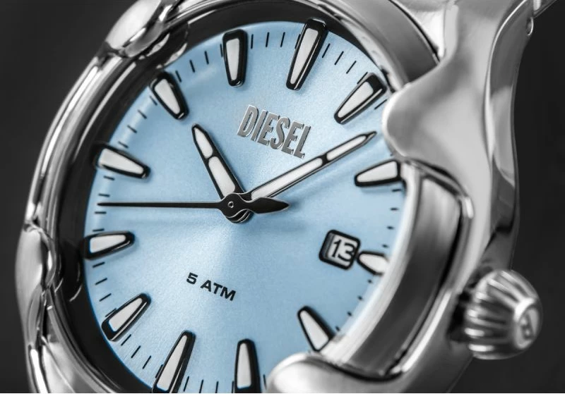 Orë dore për meshkuj DIESEL, argjendtë/blu