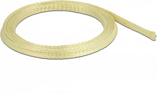 Mëngë e thurur për kabllo DeLOCK, aramid, 2 m x 6 mm, -170 deri 250°C, e verdhë