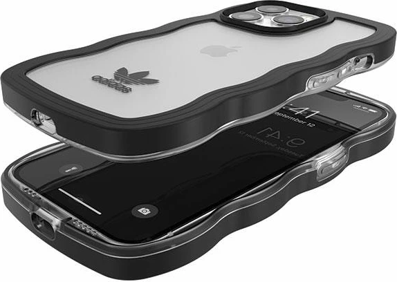Mbështjellës Adidas OR Wavy Case për iPhone 13/13 Pro, 6.1", silikoni, zi-transparente